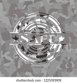 Safe on grey camo texture
