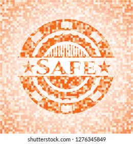 Safe orange mosaic emblem
