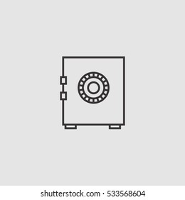 safe outline icon illustration
