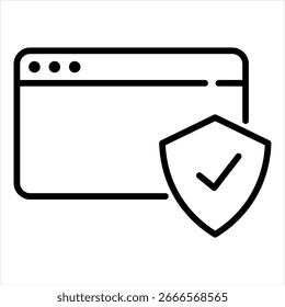 Icono de contorno seguro Ilustración vectorial