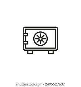 Icono de contorno seguro aislado sobre fondo blanco