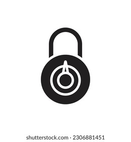 Ilustrador de vectores de iconos rellenos de bloqueo seguro