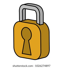 safe padlock isolated icon