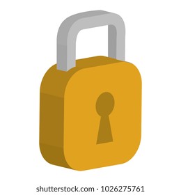 safe padlock isolated icon
