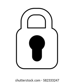 safe padlock isolated icon