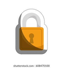 safe padlock isolated icon