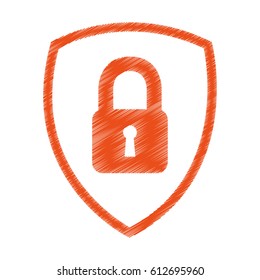 safe padlock isolated icon