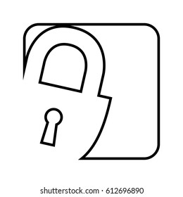 safe padlock isolated icon