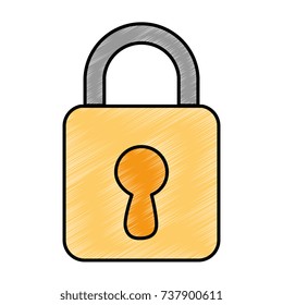 safe padlock isolated icon