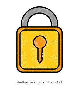 safe padlock isolated icon