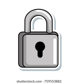 safe padlock isolated icon