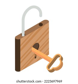 safe padlock with key icon