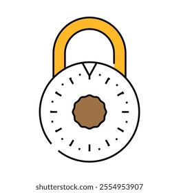 safe padlock line icon vector. safe padlock sign. isolated symbol illustration