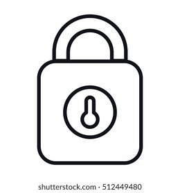 safe padlock security isolated icon