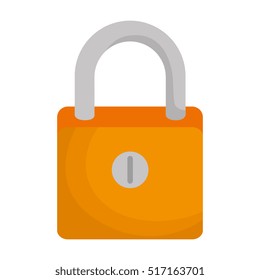 safe padlock security isolated icon