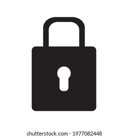 safe padlock silhouette security icon