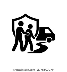 Safe Passage Support Icon Isolated On White Background
