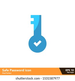 Safe password icon in flat style collection, vector colorful isolated on white background