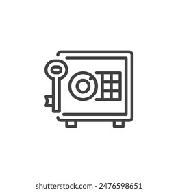 Icono de línea Safe Contraseña Manager. signo de estilo lineal para concepto móvil y Diseño web. Bóveda o caja fuerte con un ícono de Vector de contorno de llave. Símbolo, ilustración del logotipo. Vector gráfico