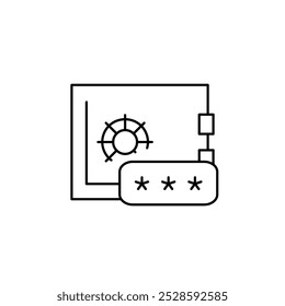 senha segura delineamento fino ícone vetor design bom para web ou aplicativo móvel