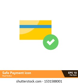 Safe payment icon in flat style collection, vector colorful isolated on white background