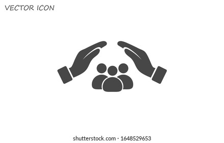 pueblos seguros, , ilustración de icono vectorial. Estilo de diseño plano