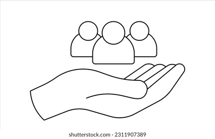 safe peoples, , vector icon illustration. Flat design style. outline vector