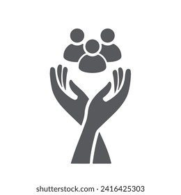 Safe peoples, , vector icon illustration. Flat design style.