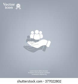 safe peoples, , vector icon illustration. Flat design style