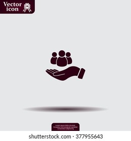 safe peoples, , vector icon illustration. Flat design style