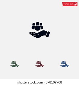 safe peoples, , vector icon illustration. Flat design style