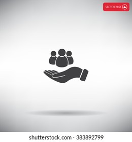 safe peoples, , vector icon illustration. Flat design style