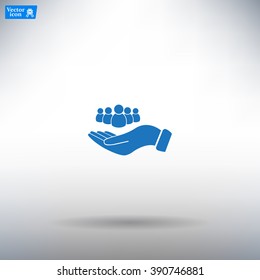 safe peoples, , vector icon illustration. Flat design style