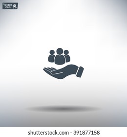 safe peoples, , vector icon illustration. Flat design style