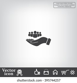 safe peoples, , vector icon illustration. Flat design style