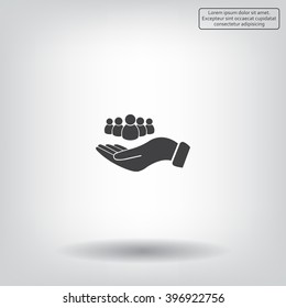 safe peoples, , vector icon illustration. Flat design style