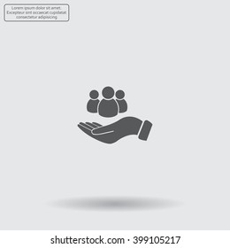 safe peoples, , vector icon illustration. Flat design style