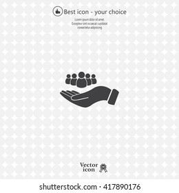 safe peoples, , vector icon illustration. Flat design style