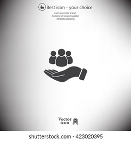 safe peoples, , vector icon illustration. Flat design style