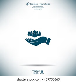 safe peoples, , vector icon illustration. Flat design style