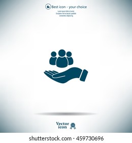 safe peoples, , vector icon illustration. Flat design style