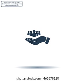 safe peoples, , vector icon illustration. Flat design style