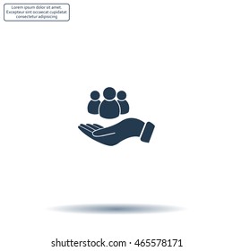 safe peoples, , vector icon illustration. Flat design style
