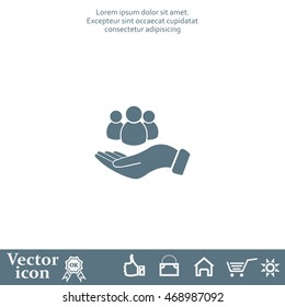 safe peoples, , vector icon illustration. Flat design style