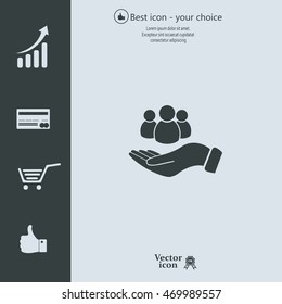 safe peoples, , vector icon illustration. Flat design style