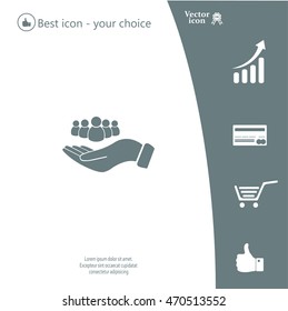 safe peoples, , vector icon illustration. Flat design style