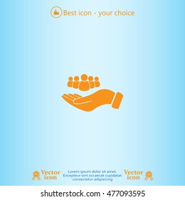 safe peoples, , vector icon illustration. Flat design style