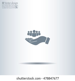 safe peoples, , vector icon illustration. Flat design style