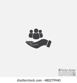 safe peoples, , vector icon illustration. Flat design style
