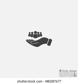 safe peoples, , vector icon illustration. Flat design style